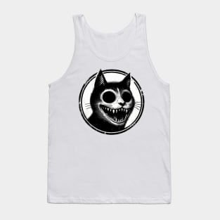 creepy black horror cat Tank Top